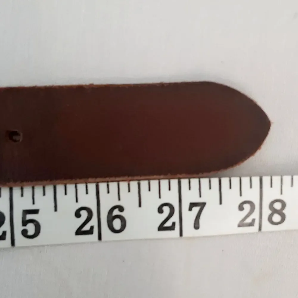 Timberland Genuine Leather Coffee Brown Belt Size 22 24 Rugged Distressed